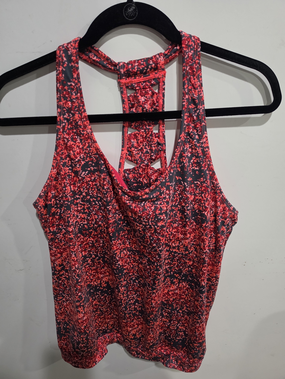 Athleta Pink Speckled Ladder Racerback Tank Size L Athletic, Yoga